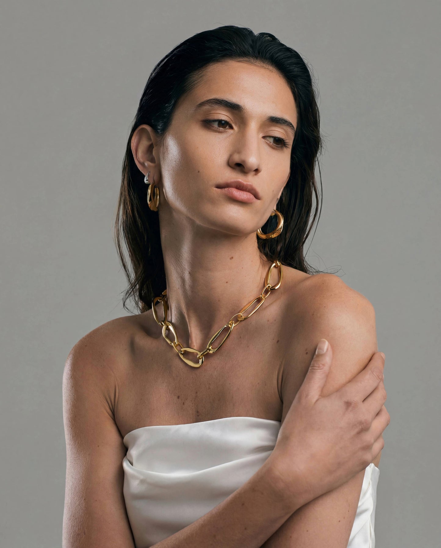 Seren Large Hoops | Gold Vermeil