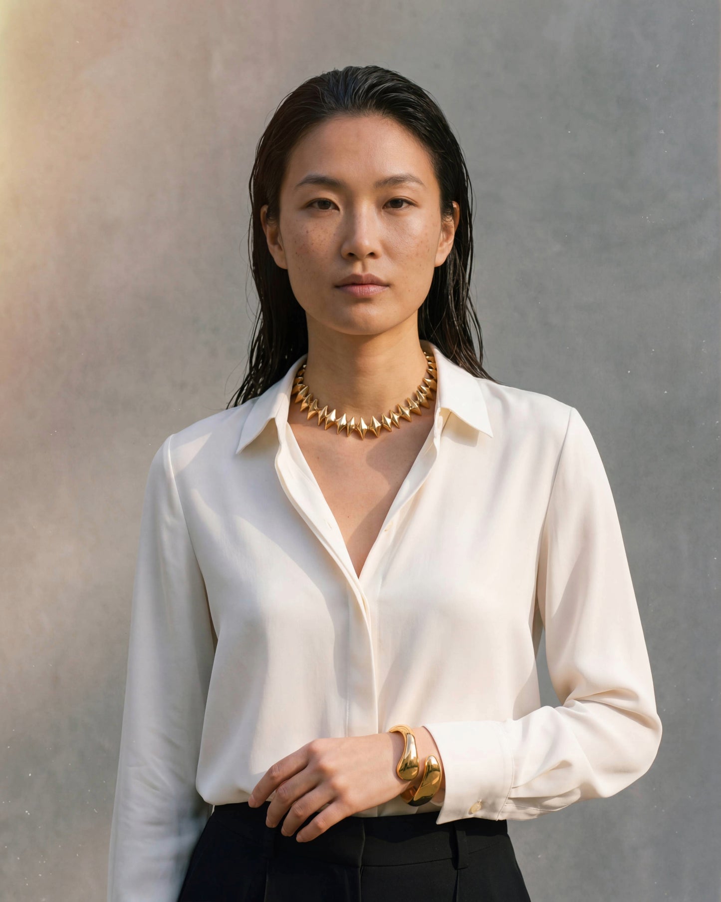 Seren Sculpted Cuff Gold Vermeil