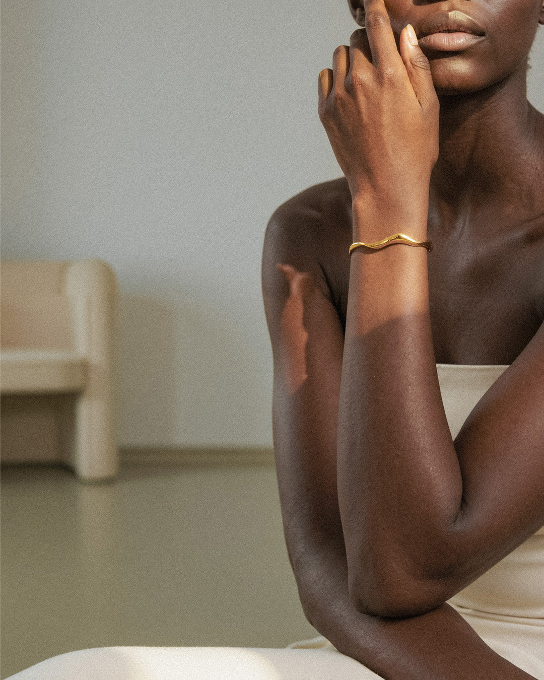 Neri Sculpted Cuff Gold Vermeil