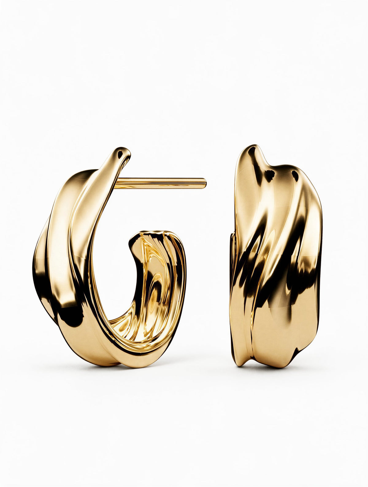 Milos Wave Hoops | Gold Vermeil