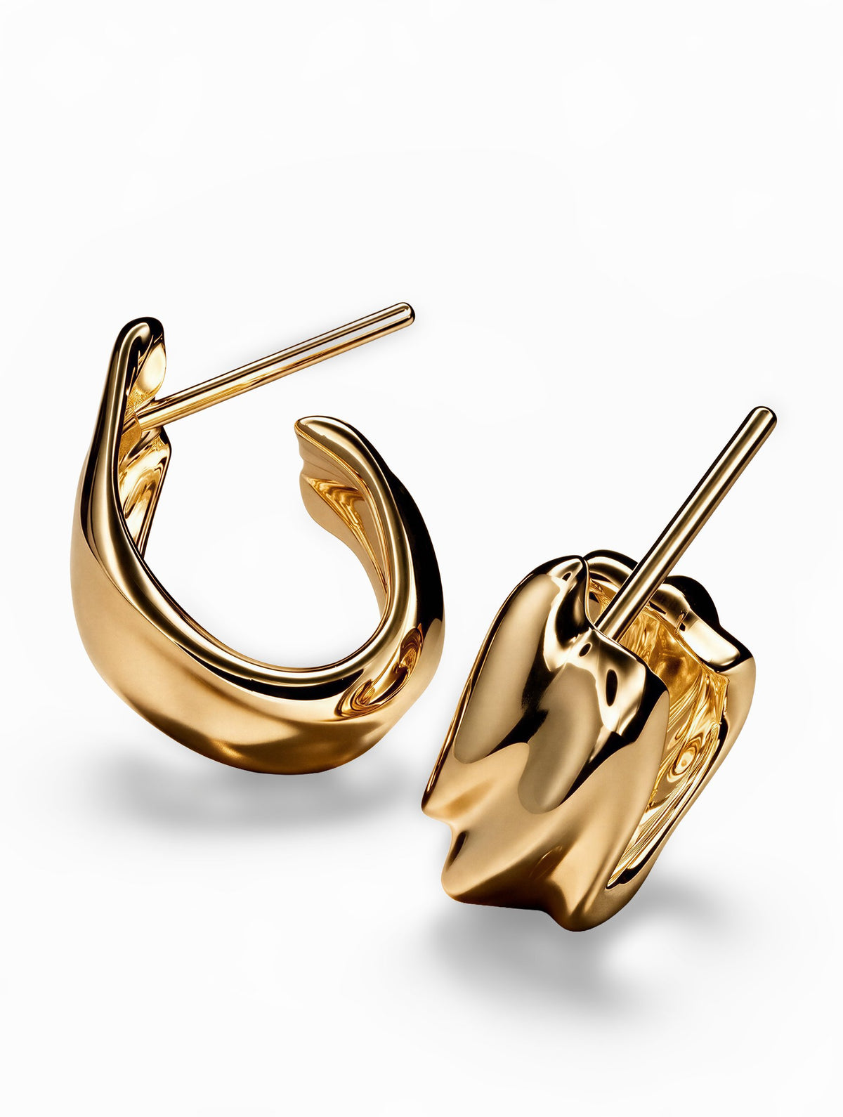 Milos Wave Hoops | Gold Vermeil