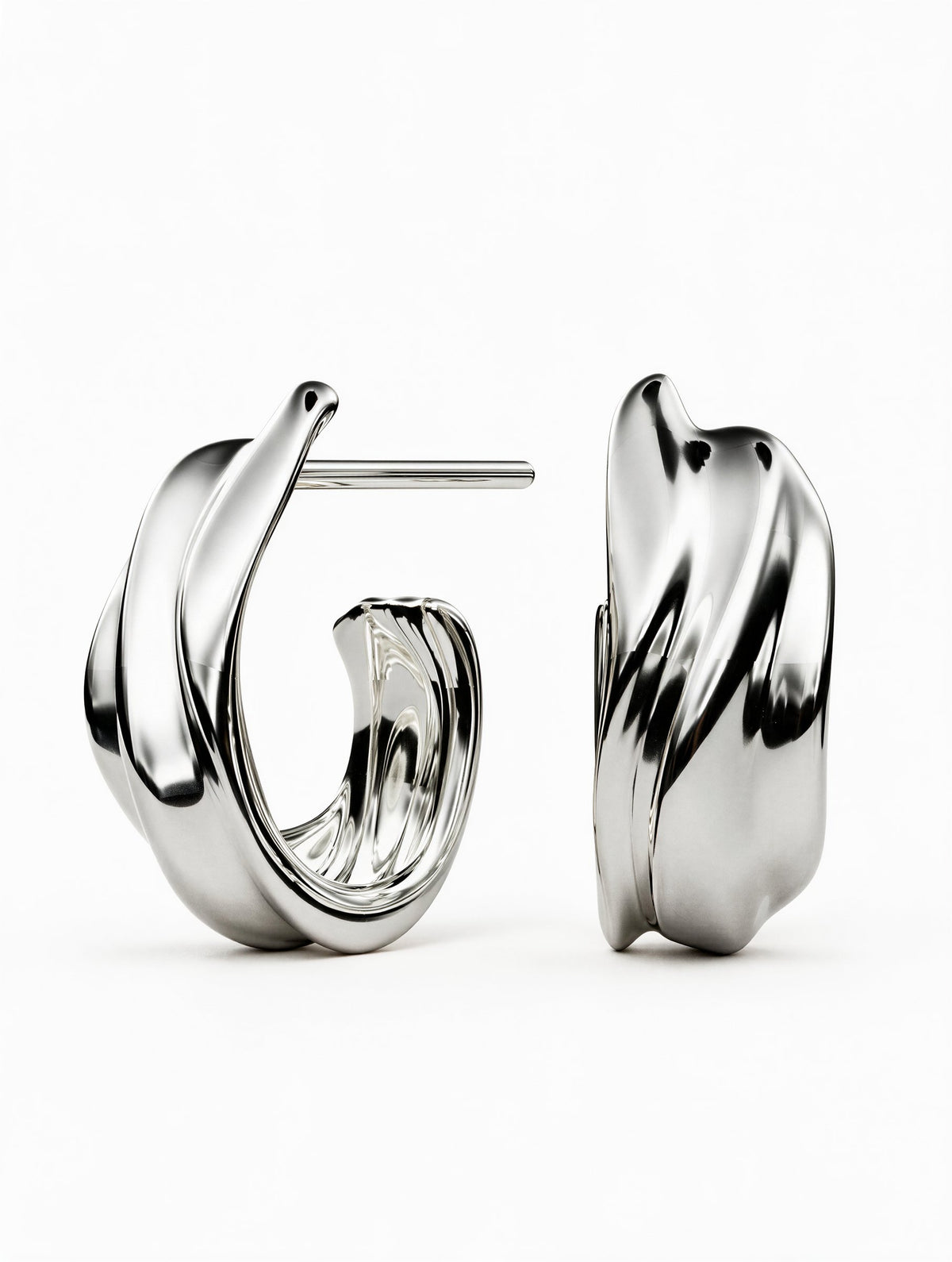Milos Wave Hoops | Sterling Silver